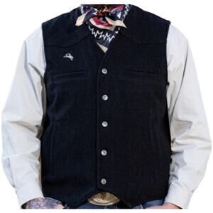 Wyoming Traders 100% Australian Wool Vest Water Resistant Pockets Lined Black XL